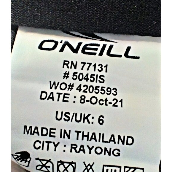 Kids Size US 6 O'Neill Black/Blue Rash Guard Nylon Spandex Zip Back - Picture 11 of 13